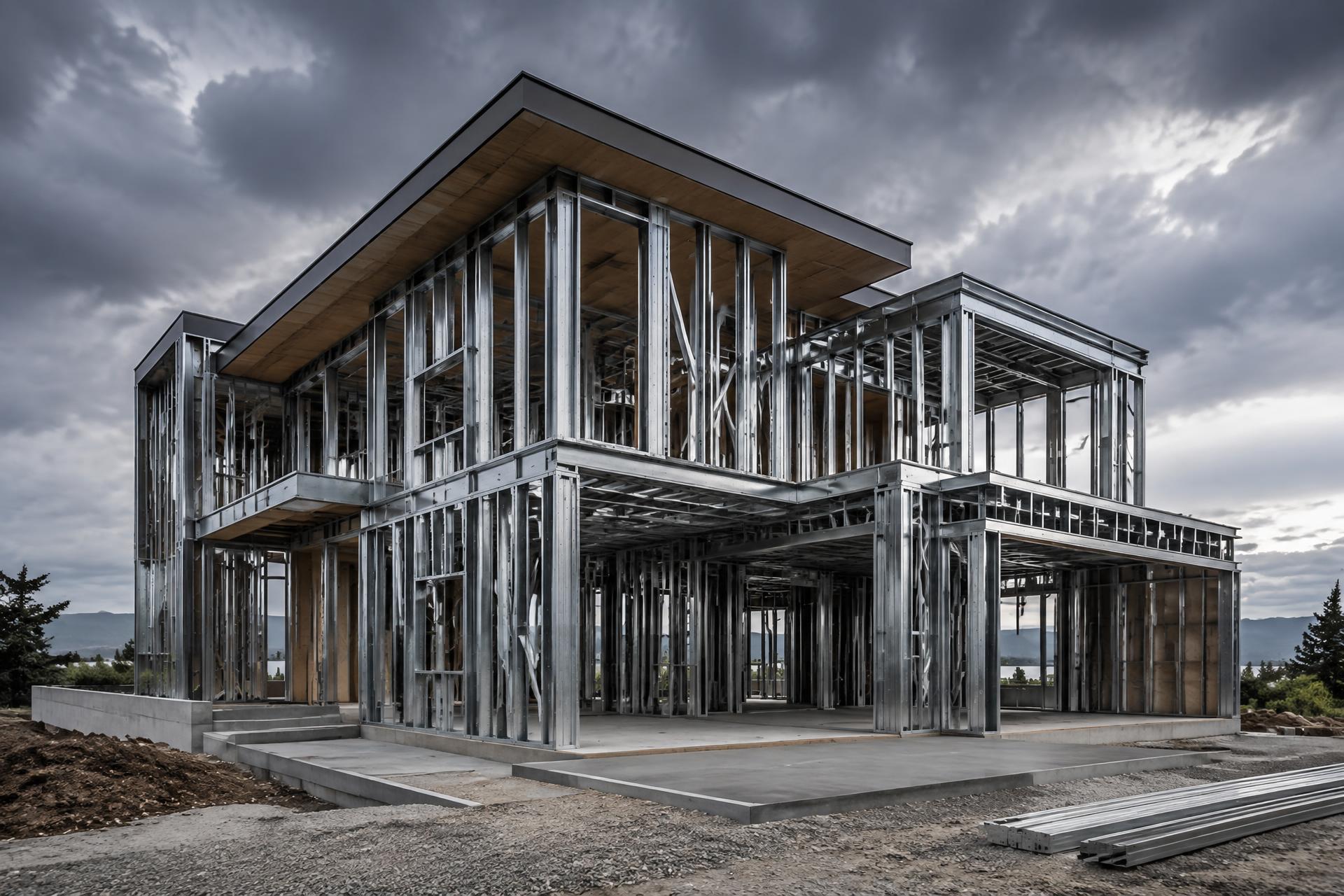 Estrutura residencial em Light Steel Frame montada em obra